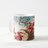 Gnomes dragging a cut tree trunk through the snow kaffeetasse (Vorderseite Links)
