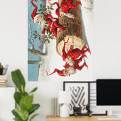 Gnomes dragging a cut tree trunk through the snow poster (Heimbüro)