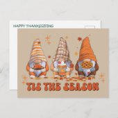 Gnomes Erntedank Holiday Card Feiertagspostkarte (Vorne/Hinten)