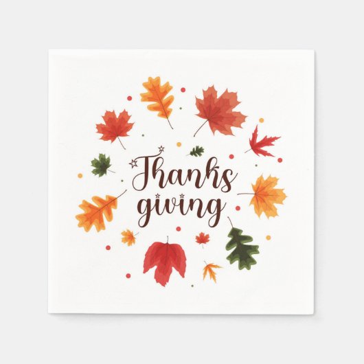 Gnomes Erntedank Serviette (Vorderseite)