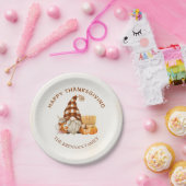 Gnomes Fall Pumpkin Happy Thanksgiving Dinner Pappteller (Party)