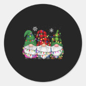 Gnomes Family Matching Pjs Men Women Funny Xmas Ho Runder Aufkleber (Vorderseite)