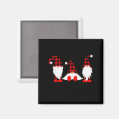 Gnomes For The Holidays Buffalo Plaid Gnome Christ Magnet (Vorderseite/Rückseite)