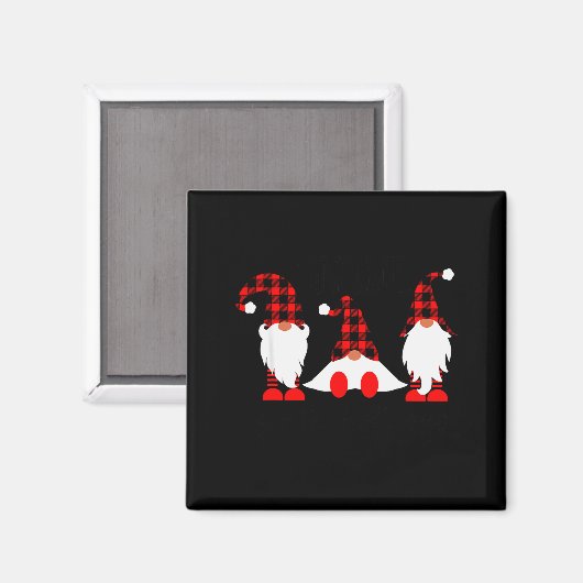 Gnomes For The Holidays Buffalo Plaid Gnome Christ Magnet (Vorderseite/Rückseite)