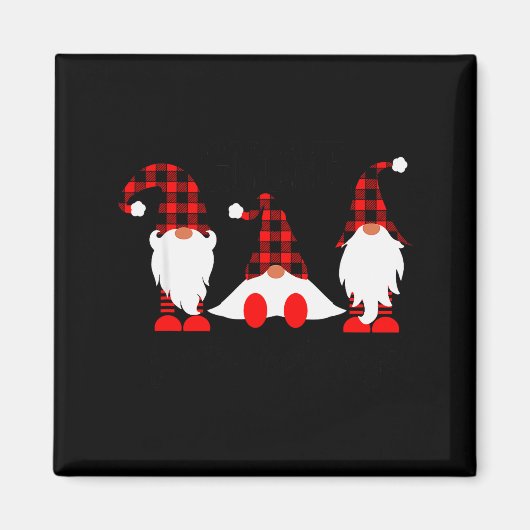 Gnomes For The Holidays Buffalo Plaid Gnome Christ Magnet (Vorne)