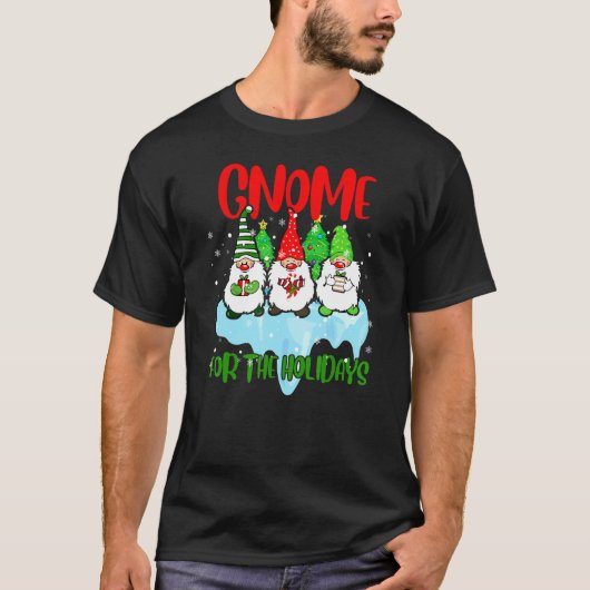 Gnomes For Xmas Holidays Three Gnomes With Presen T-Shirt (Vorderseite)