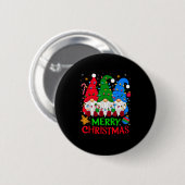 Gnomes Frohe Weihnachten Weihnachten Matching Button (Vorne & Hinten)