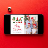 Gnomes Frohe Weihnachts-Foto Weihnachtskarte Feiertagskarte