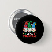 Gnomes Frohe Weihnachtslicht Familie Gnome Xmas Ma Button (Vorne & Hinten)