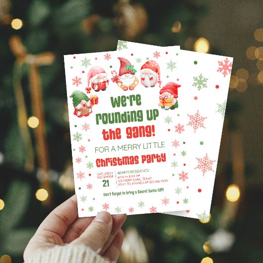 Gnomes Fun Holiday Weihnachten Party Einladung
