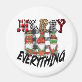 Gnomes Funny Merry Alles Schwarz-weiß Kariert Magnet (Vorne)