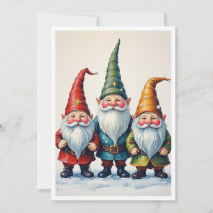 Gnomes Funny Trendy Whimsical Fantasy Holiday Card Feiertagskarte