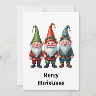 Gnomes Funny Trendy Whimsical Fantasy Kein Foto Feiertagskarte