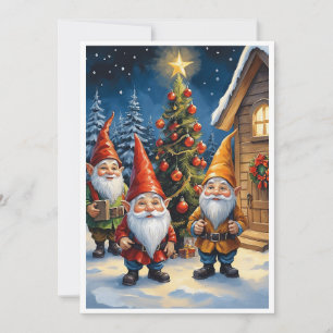Gnomes Funny Trendy Whimsical Fantasy Kein Foto Feiertagskarte