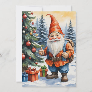 Gnomes Funny Trendy Whimsical Fantasy Kein Foto Feiertagskarte