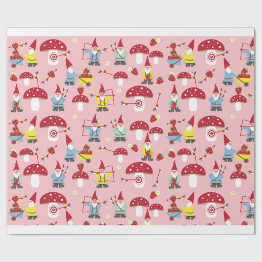 Gnomes-Garten-Party-Geschenk-Verpackung Geschenkpapier (Flach)