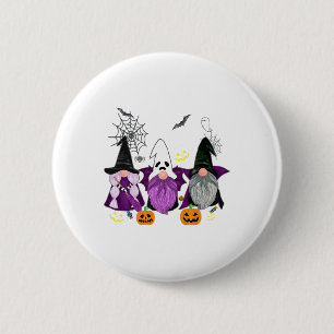 Gnomes Ghost Beängstigend Gnome Autumn Pumpkin Hal Button