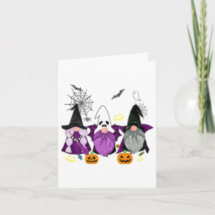 Gnomes Ghost Beängstigend Gnome Autumn Pumpkin Hal Karte