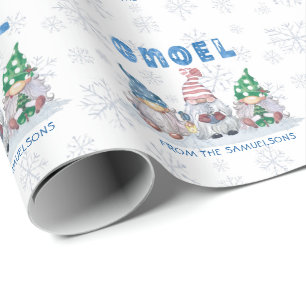 Gnomes GNOEL WeihnachtsWinter Personalisiert Geschenkpapier