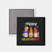 Gnomes Hallothanksmas Halloween Erntedank Chris Magnet (Vorderseite/Rückseite)