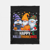 Gnomes Halloween Erntedank Weihnachtsfeier Hall Fleecedecke (Vorderseite)
