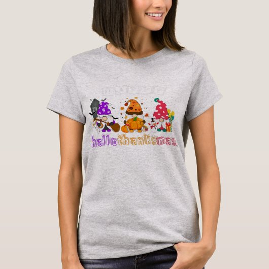Gnomes Halloween Thanksgiving Christmas Happy T-Shirt (Vorderseite)