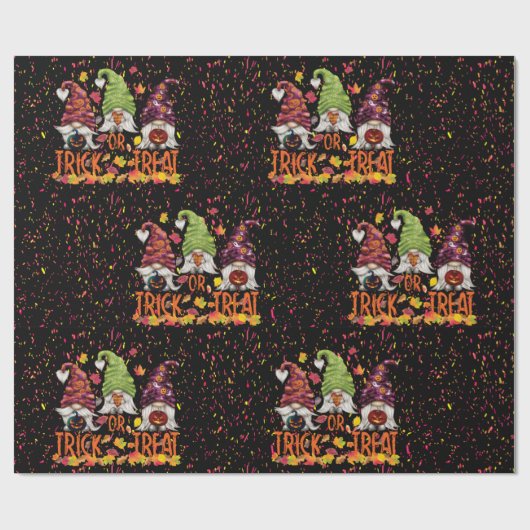 Gnomes Halloween Trick oder Treat Party Geschenkpapier (Flach)