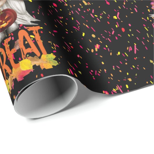 Gnomes Halloween Trick oder Treat Party Geschenkpapier (Rolleneckpunkt)
