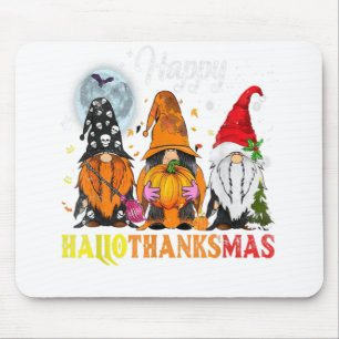 Gnomes Happy Hallothanksmas Halloween-Erntedank Mousepad