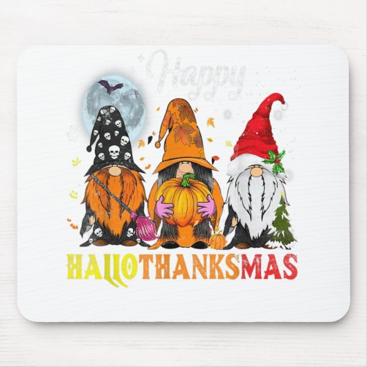 Gnomes Happy Hallothanksmas Halloween-Erntedank Mousepad (Vorne)
