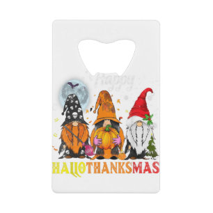 Gnomes Happy Hallothanksmas Halloween Thanksgiving Geldbeutel Flaschenöffner