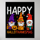 Gnomes Happy Hallothanksmas Halloween Thanksgiving Poster (Vorne)