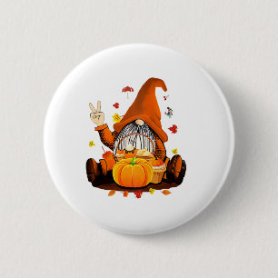 Gnomes Herbst Niedlicher Halloween Erntedank Lon Button