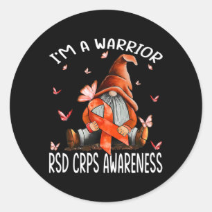 Gnomes I bin ein Krieger Rsd Crps Awareness Butter Runder Aufkleber