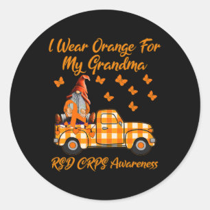 Gnomes ich Orange für meine Oma RSD CRPS-Software  Runder Aufkleber