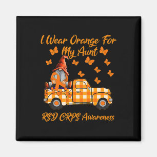 Gnomes Ich trage Orange für meine Tante Rsd Crps A Magnet