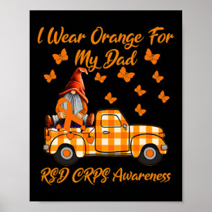 Gnomes Ich trage Orange für meinen Vater Rsd Crps  Poster