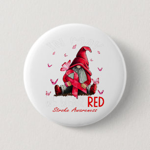 Gnomes im Mai tragen wir rote Schlaganfall Aufmerk Button
