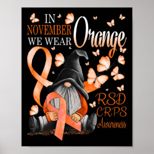 Gnomes im November Wir tragen Orange CRPS Awarenes Poster