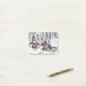 Gnomes in einer Winterlandschaft Hinweise Post-it Klebezettel (Auf Schreibtisch)