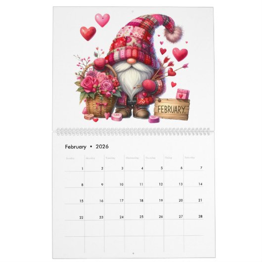 Gnomes in Hats 2026-2027 24-Month Calendar Kalender (Feb 2026)
