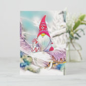 Gnomes in the snow watercolor painting  einladung (Stehend Vorderseite)