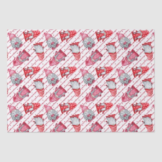 Gnomes in Weihnachtsrot Seidenpapier (Vorderseite)