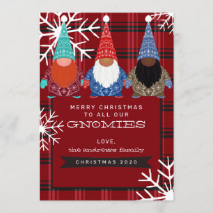 Gnomes Kariert Snowflake Illustration Weihnachten Einladung