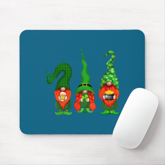 Gnomes Leprechaun St Patricks Day Beer Clover Iri- Mousepad (Mit Mouse)