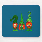 Gnomes Leprechaun St Patricks Day Beer Clover Iri- Mousepad (Vorne)