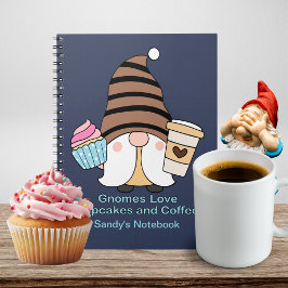 Gnomes Liebe Cupcakes und Kaffee Individuelle Name Notizblock