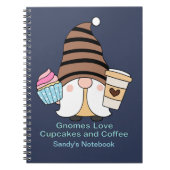 Gnomes Liebe Cupcakes und Kaffee Individuelle Name Notizblock (Vorderseite)