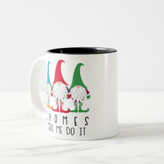 Gnomes ließen mich das nordisch santa gnome Weihna Zweifarbige Tasse (Vorderseite Links)