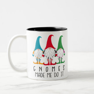 Gnomes ließen mich das nordisch santa gnome Weihna Zweifarbige Tasse